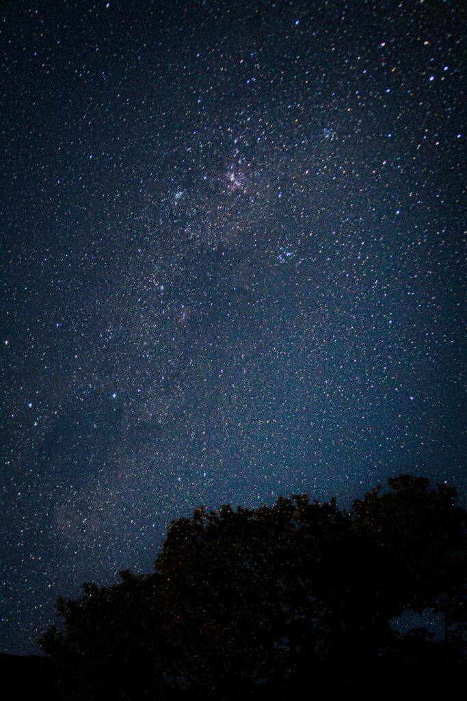 Star trails over Kumaon hills during night in Hartola