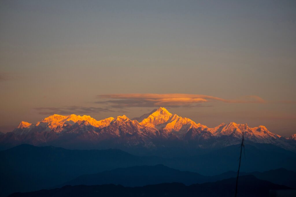 Sunrise over the Kumaon Hills showcasing the spiritual energy of Uttarakhand