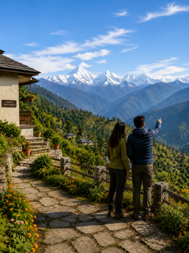 Sustainable tourism in India with Himalayan mountain views