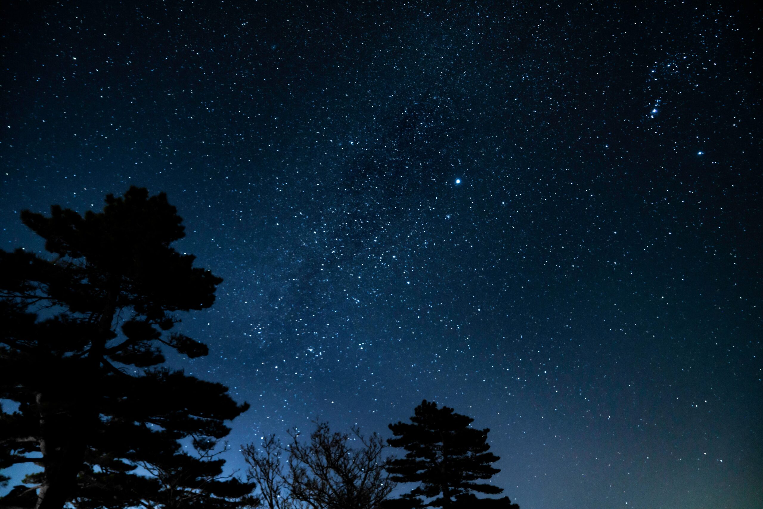 Star-filled night sky over Chalet Devshakti in the Kumaon Hills